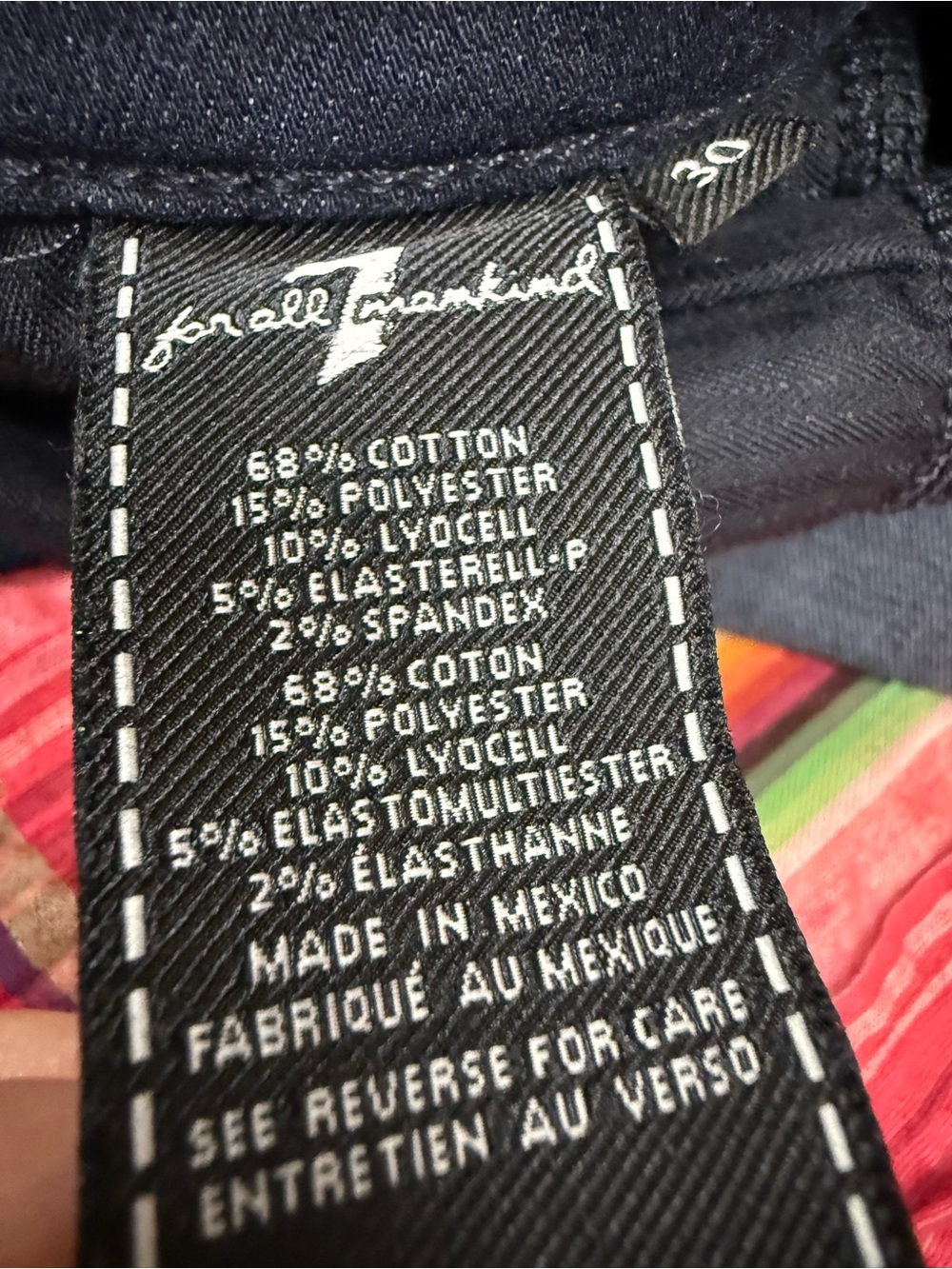 7 For All Mankind Deep Indigo High Waist Ankle Stretch Jeans - Picture 6 of 6
